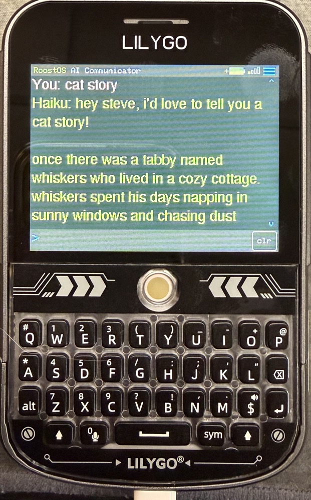 On-screen AI chat with the phone-style status bar